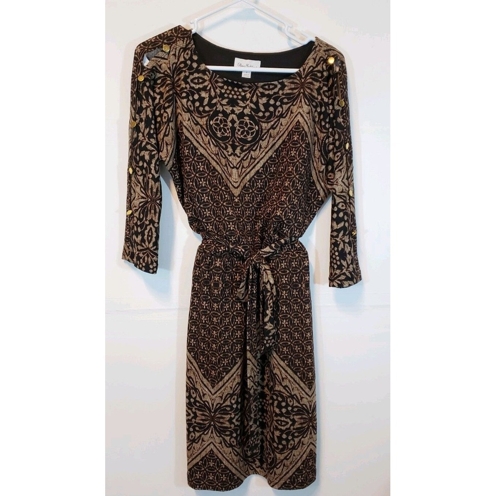 Olivia Matthews Women's Dress Button Detailed 3/4 Arms Size 6